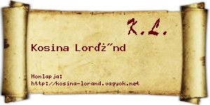 Kosina Loránd névjegykártya